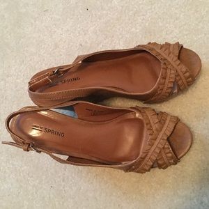 Call it Spring Size 8 Tan Wedges.  Never worn.